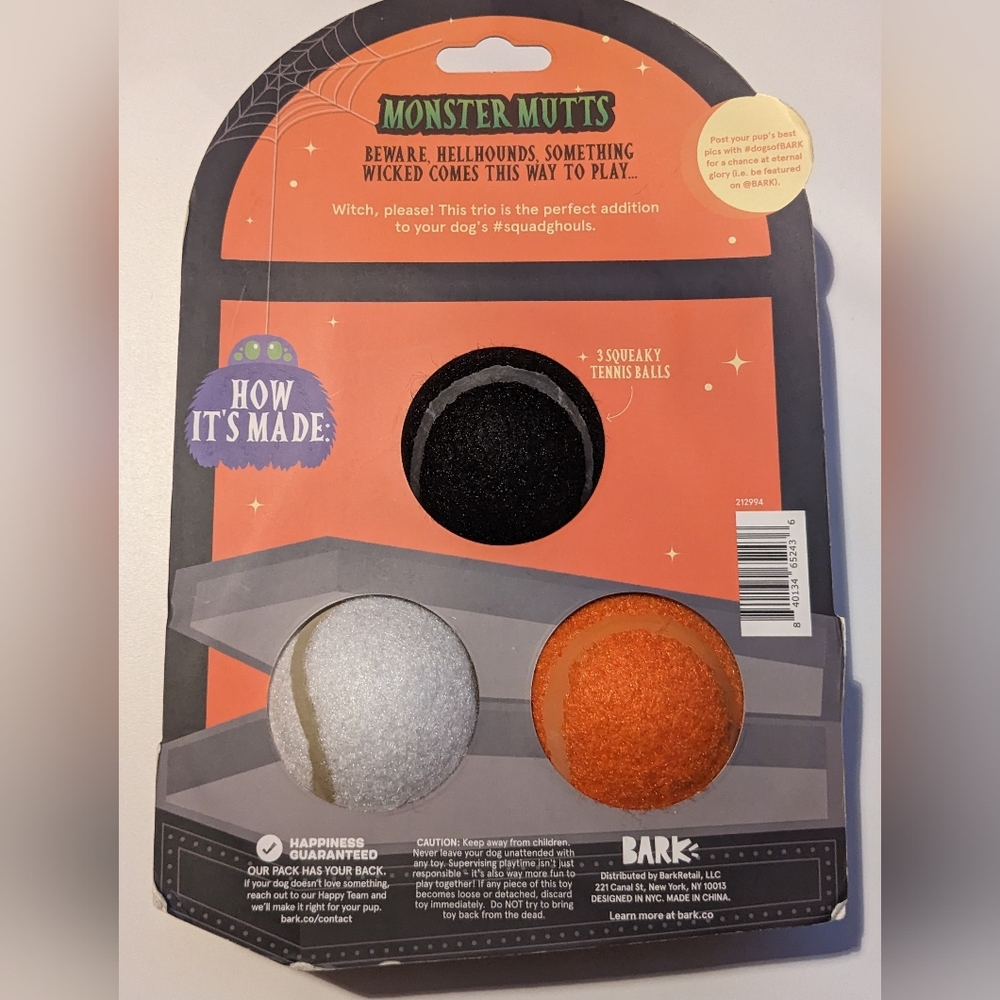 Monster Mutts Bark Tennis Balls - 3 Ball Set - Picture 4 of 5